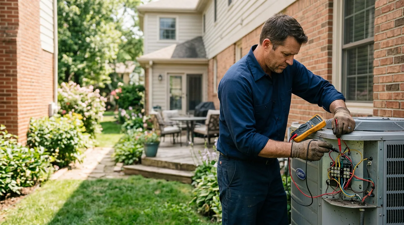 HVAC technician working near Drakesville, IA